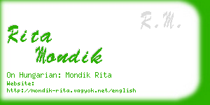 rita mondik business card